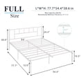 thumbnail image 3 of VECELO Full Size Metal Platform Bed Frame with Headboard, Heavy Duty Metal Bed Frame Mattress Foundation with Steel Slats Support, No Box Spring Needed, Easy to Assembly, White, 3 of 9