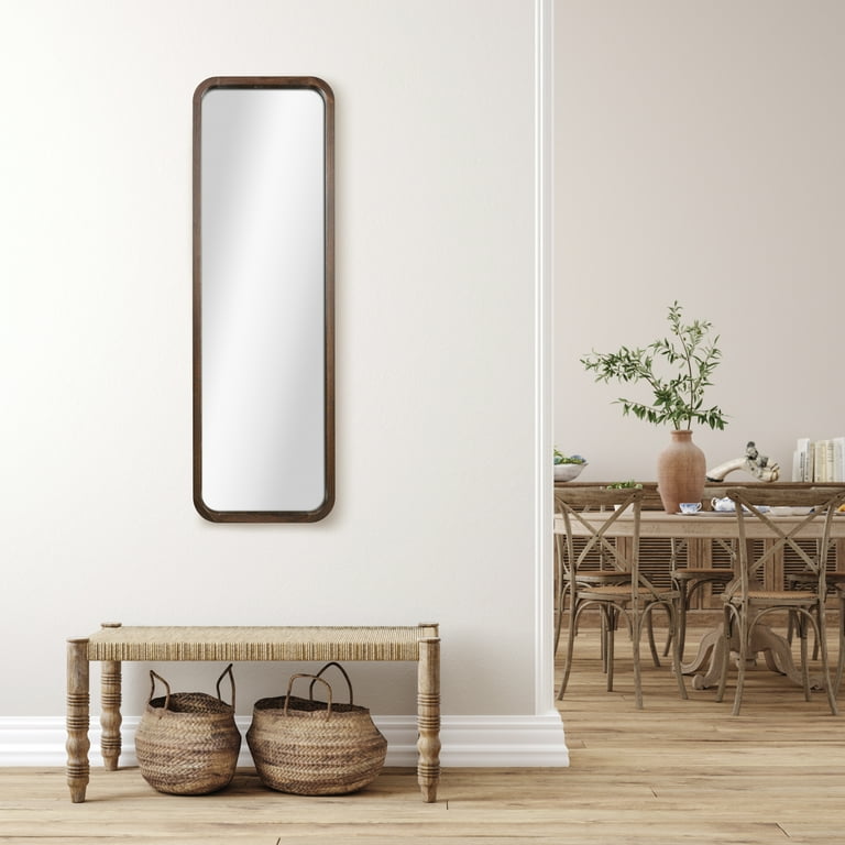 Mainstays 17x53 Round Rectangular Walnut Mirror