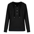 thumbnail image 5 of BLVB Womens Casual Hoodies Pullover Tops Button Collar Drawstring Long Sleeve Sweatshirts Fall Clothes With Pocket, 5 of 6