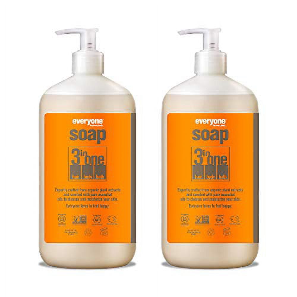 Everyone 3-in-1 Soap: Shampoo, Body Wash, and Bubble Bath, Citrus and Mint, 32 Ounce, 2 Count