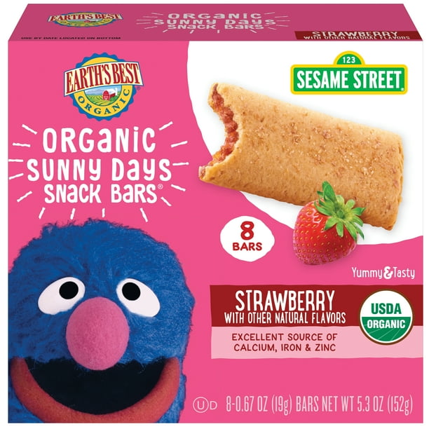 Earth's Best Organic Sesame Street Strawberry Sunny Days Snack Bars, 8