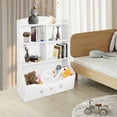 thumbnail image 3 of 4-Tier Home Organization Toy Bookcase Kids Toy Storage Box Organizer White, 3 of 13