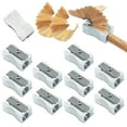 thumbnail image 6 of Meiiso 10-Pack Mini Pocket Aluminum Alloy Pencil Sharpener, Rectangular, Metal 1 Hole Rectangular Small Sharpeners, 6 of 9