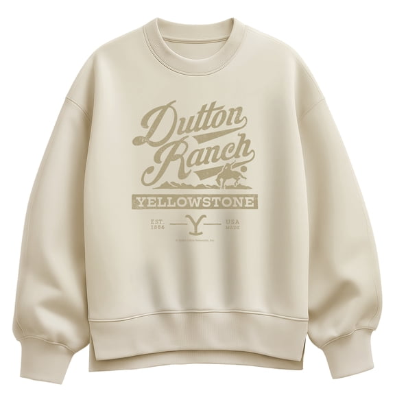 Yellowstone - Dutton Ranch Wild Angry Women's Oversized Fleece Crew Sweatshirt