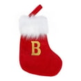 thumbnail image 2 of Christmas Decorations Christmas Stockings with Initials Red White Large Embroidered Knit Christmas Stocking with Golden Letter Hanging Stocking Gift Bag for Family Fireplace Party Decor, 2 of 7