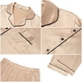 thumbnail image 5 of UVN Pajamas Sets for Women Short Sleeve Button Down Tops And Pants Sleepwear Soft Silk Satin Pjs Loungewear 2 Piece Outfit, 5 of 8