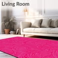 thumbnail image 2 of ODIKA 4'x6' Machine Washable Non-Slip Area Rug, Elegant Swirl Paisley Abstract Decorative Plush Comfort Floor High Traffic Rug, Pink, 582645, 2 of 7