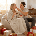 thumbnail image 3 of EMONIA Linen Twin Blanket for Bed, 320GSM Super Soft Cozy Blankets and Throws, Decorative Throw Blankets for Women Men Gifts, Throws with Stripes for Sofa Bed Decor, 80''x60'', 3 of 12
