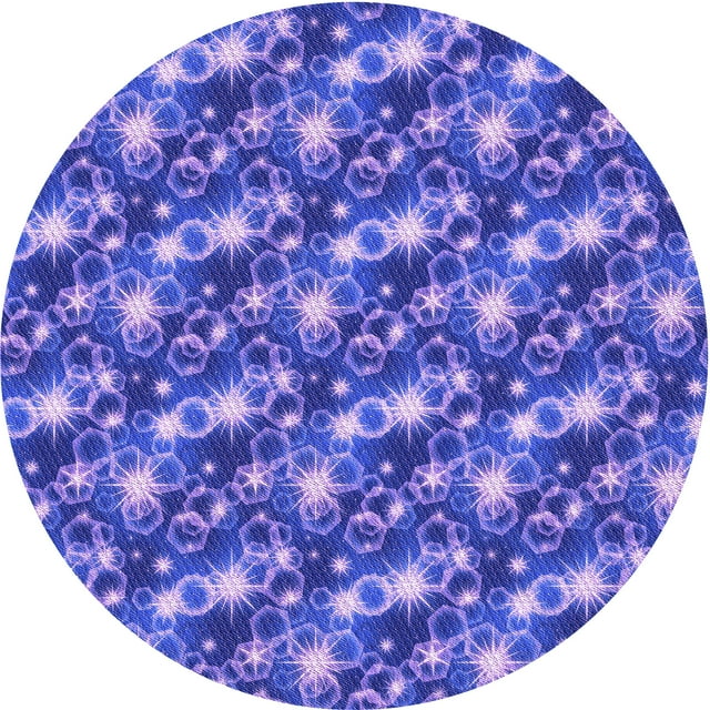Ahgly Company Machine Washable Indoor Round Transitional Purple Mimosa Purple Area Rugs, 3' Round