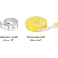 thumbnail image 2 of 2pcs Soft Tape Measure Set 150cm/60" Double Side Retractable Measuring Ruler for Body Cloth Sewing, Yellow White, 2 of 5