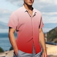 thumbnail image 3 of Fnooota Men's Colored Short Sleeve Shirts, Casual Relaxed Fit Summer Gradient Print Button Down Shirts Watermelon Red Size XL, 3 of 5