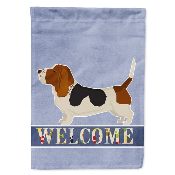 Carolines Treasures CK3577CHF Basset Hound Welcome Flag Canvas House Size  Large multicolor