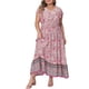thumbnail image 5 of Vestido Plus Size Agnes Orinda para Mujeres Vestidos Boho Florales con Escote en V y Mangas con Volantes Vestido de Verano para Playa 4X Rosa, 5 of 8