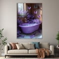 thumbnail image 6 of Mudket Rustic Purple Lavender Bathtub Canvas Wall Art, Farmhouse Bathroom Floral Wall Decor, Butterfly and Flower Pictures for Bathroom, Framed Ready to Hang Wall Art - 12"L x 8"W, 6 of 10