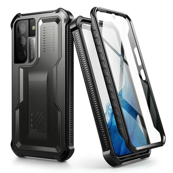 Dexnor for Galaxy S22 Case with Screen Protector Dual Layer 360 Full Body Rugged Protective Shockproof Hard Cover Heavy Duty Defender Bumper for Samsung Galaxy S22 5G 6.1''-Black