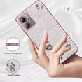 thumbnail image 2 of for Motorola Moto G54 Case Clear Glitter Sparkle Aesthetic Motorola G54 5G Phone Case Silicone Soft Flower Transparent Shockproof Cover Purple Slim (Silver-Pink), 2 of 14