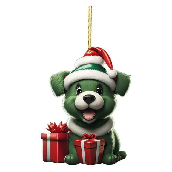 Dog Christmas Tree Ornament, Suspension 2D Acrylic Funny Lovers Gift, Home Decoration, Cute Xmas Dog Ornaments for Home Christmas Holiday Party Decorations, 6 Styles