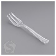 Visions 5 Clear Plastic Tasting Fork - 500/Box