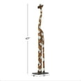 thumbnail image 3 of 11" x 47" Brown Wood Giraffe Sculpture, by DecMode, 3 of 8