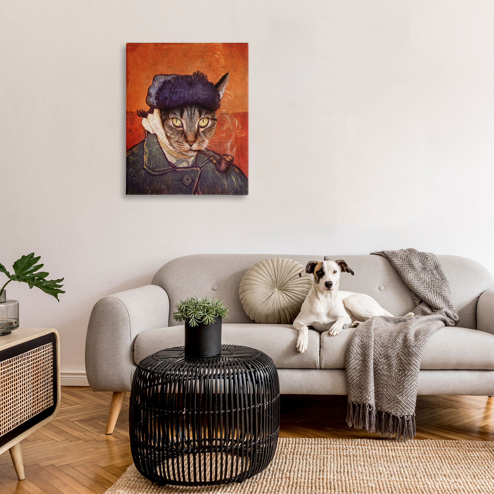 Stupell Industries Classic Cat Self Portrait Animals & Insects Painting Gallery Wrapped Canvas Art Print Wall Art, 30 x 40