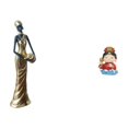 thumbnail image 1 of Figura decorativa de resina de una mujer tribal africana, estatua de madre, adorno ligero para dormitorio, armario o chimenea., 1 of 8