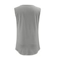 thumbnail image 7 of WAYUTE Tank Tops for Women Summer Vest Loose Pleated Square Neck Sleeveless Solid Color Curved Hem Loose Large Size Blouse Top, 7 of 7