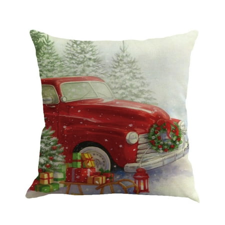 Christmas Soft Pillow - Hot Sale Merry Christmas Home Shops Sofa Bed Car Seat Dyeing Printed Square Pillow Case Decorative Cushion Cover Xmas Home Festival Decoration