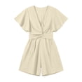 thumbnail image 4 of Jerdar Outfits for Women Summer Casual Short Sleeve Button Down Tops Blouses Shirts and Shorts Set with Pockets Jumpsuit M, 4 of 6