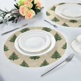 thumbnail image 4 of 15.4" Round Placemat Set of 1 Polyester Fabric Place Mats Non-Slip Dining Kitchen Table Mats for Kitchen Party Decor Motifs Christmas Tree Pattern, 4 of 5