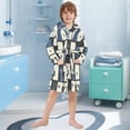 thumbnail image 5 of FORMRS Niños Bathrobe Unisex Hooded Robe Soft Plush Pajamas Sleepwear, Size 2-3T, Black and Blue Cat, 5 of 7