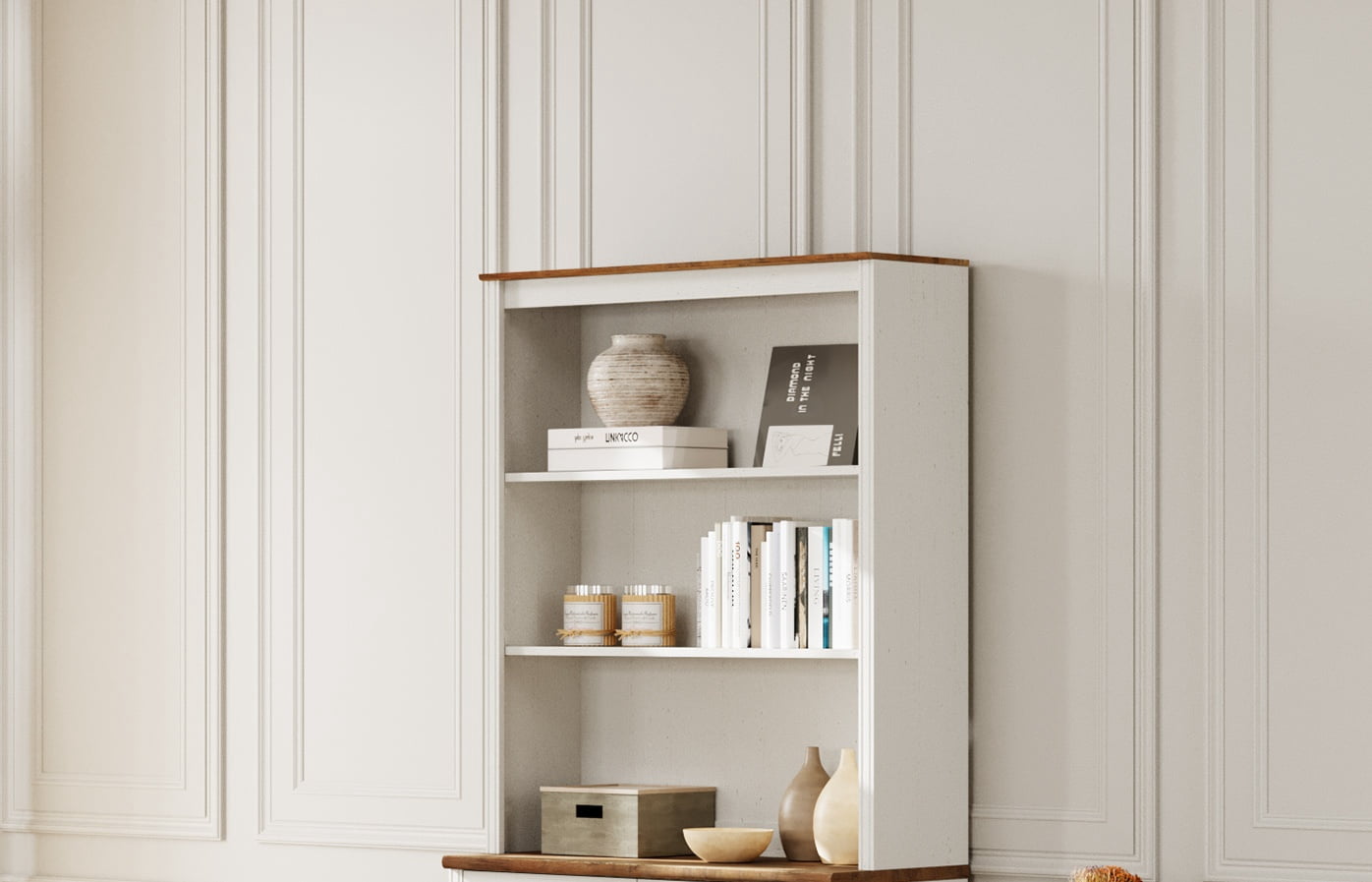 2-Shelf Bookcase, Bookshelf with Open Storage Shelves, No Cabinet, White