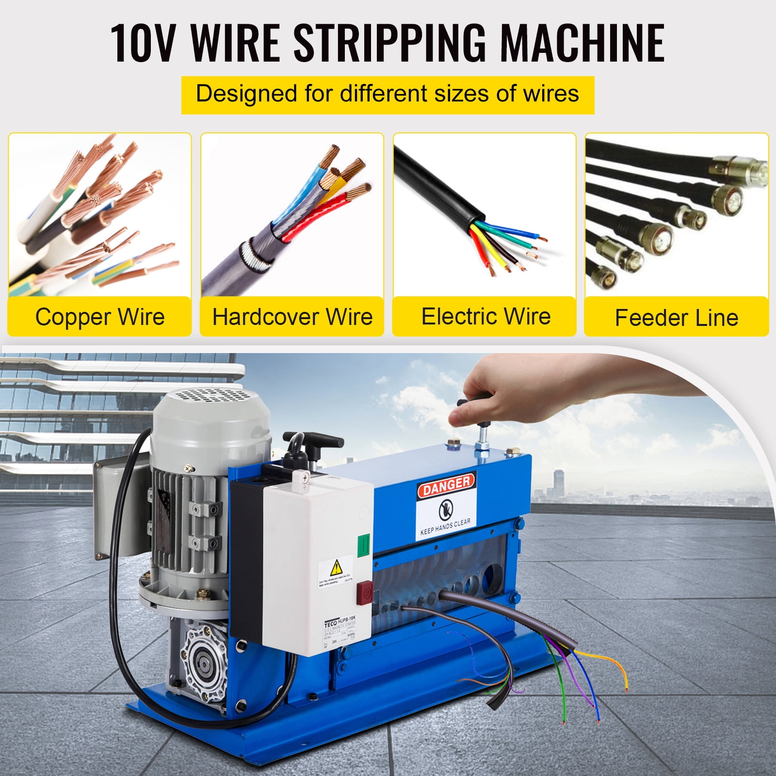 KFFKFF 0.06 inch -1.5 inch,Portable Cable Wire Stripper Machine 11 Channels 10 Blades