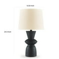 thumbnail image 5 of Benjara BM317499 25 in. White Table Lamp, Black Sculptural Solid Base - Drum Hardback - Set of 2, 5 of 5