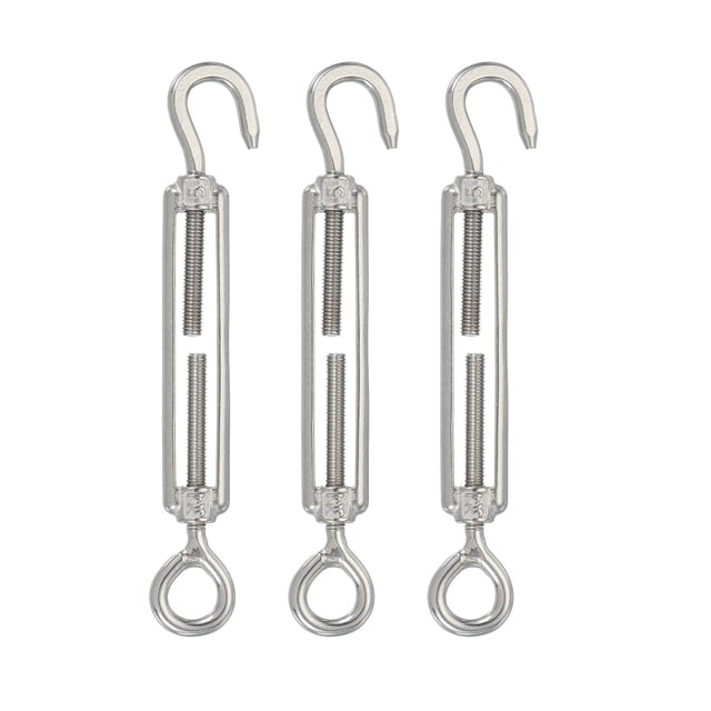 Uxcell Tendeur de Corde Réglable en Acier Inoxydable 304 avec Tourbillon pour les Yeux M5