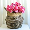 thumbnail image 3 of Foldable Wicker Grass Weaving Basket  Handmade Flower Storage Basket with Handle, 3 of 7