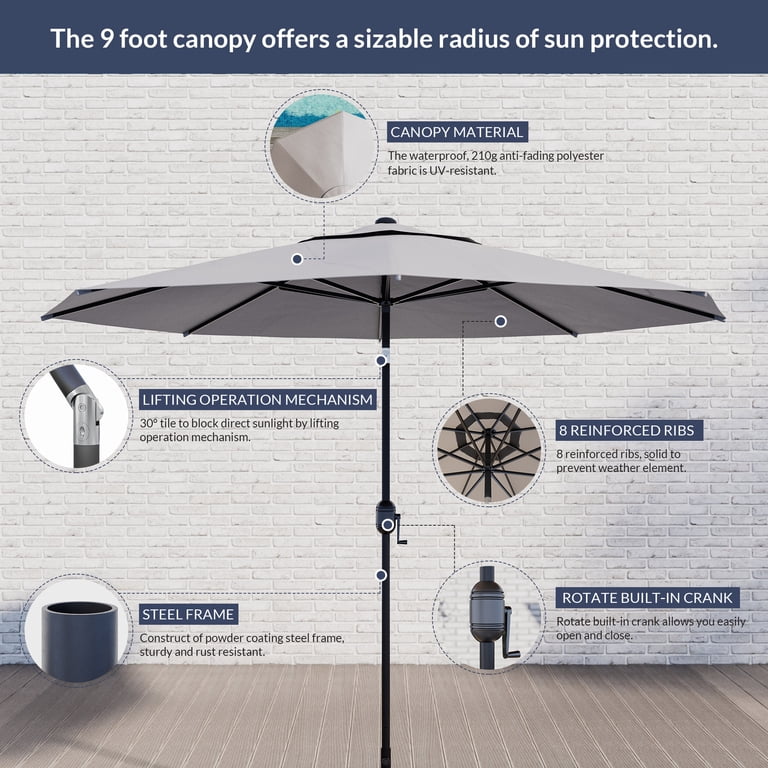 ace hardware-5-6 foot umbrella for patio Living Accents 8090219 10 Ft. Roman Tiltable Blue Offset Umbrella