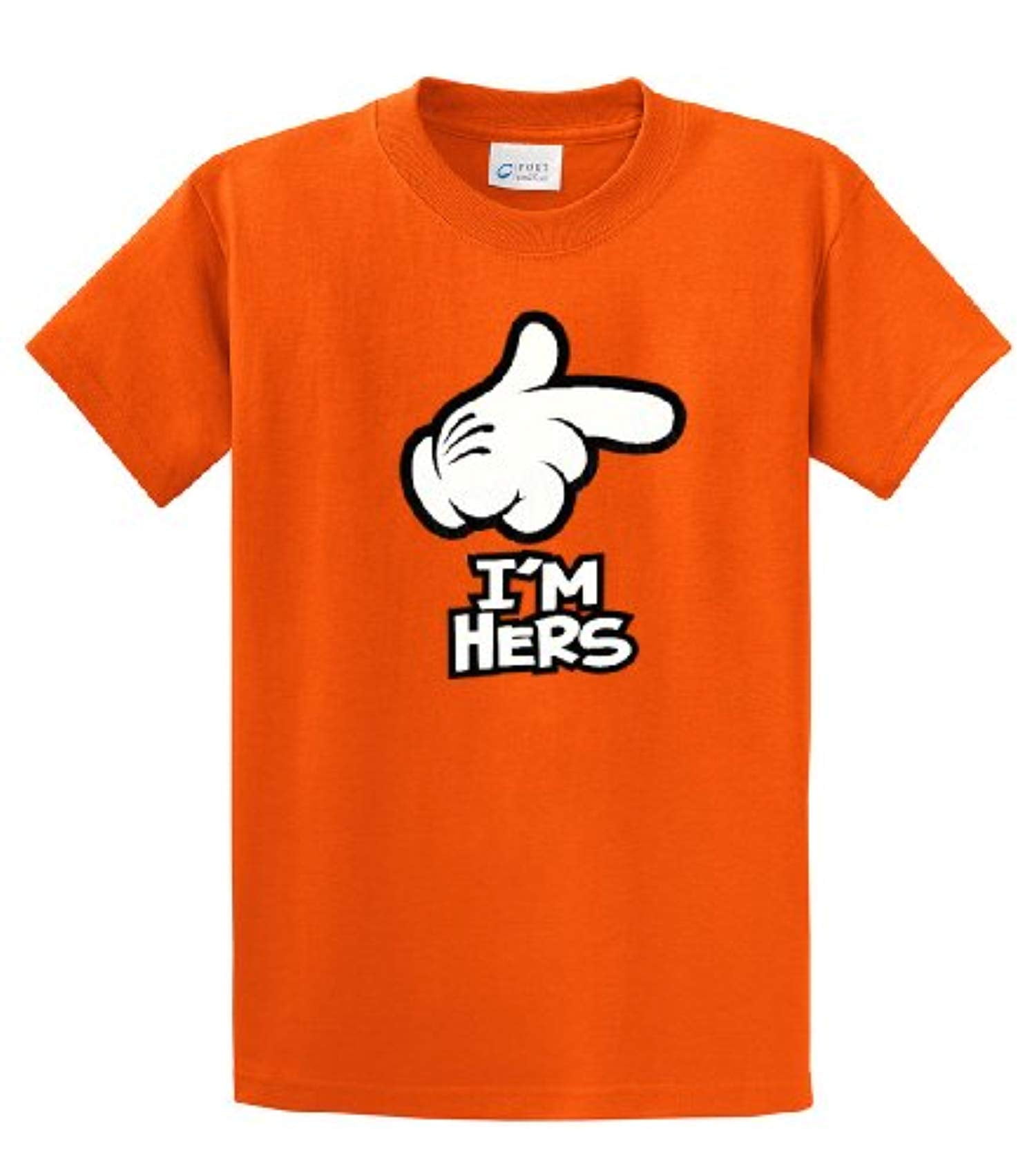 Cartoon Hand I'm Hers Men's Tee Shirt Funny Hand Pointing I'm Hers Black - Bild 87 von 117