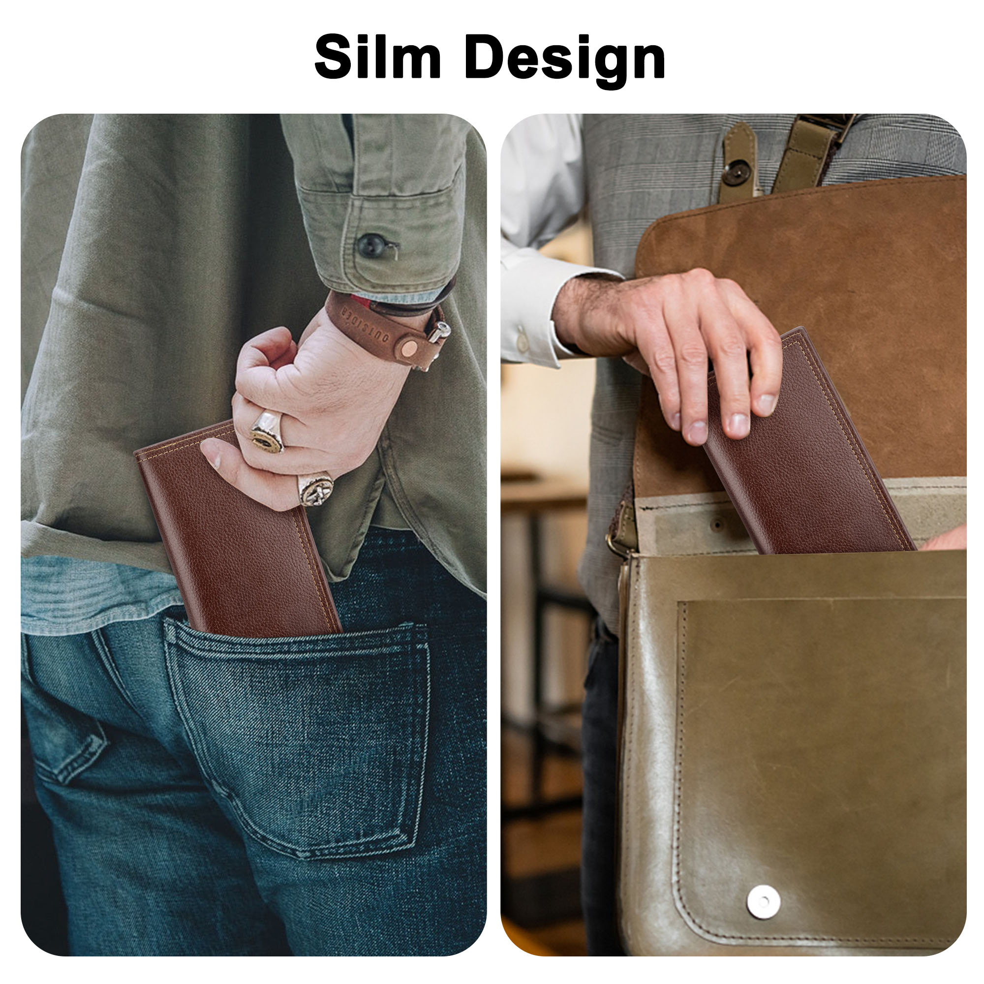 EEEkit Long Bifold Wallet for Men, RFID Blocking photo 5