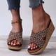 thumbnail image 1 of Calzado informal para mujer, zapatos de playa con plataforma de tacón inclinado de fondo grueso, sandalias Wmkox8yii  sa625, 1 of 8