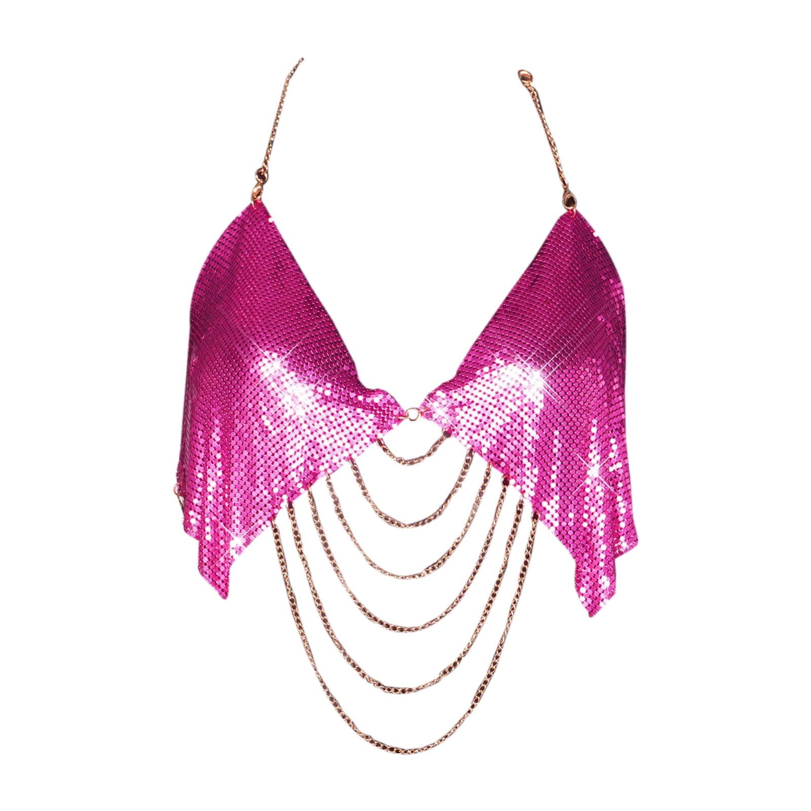 Women's Sexy Chain Metal Rhinestone Tank Top for Party Or