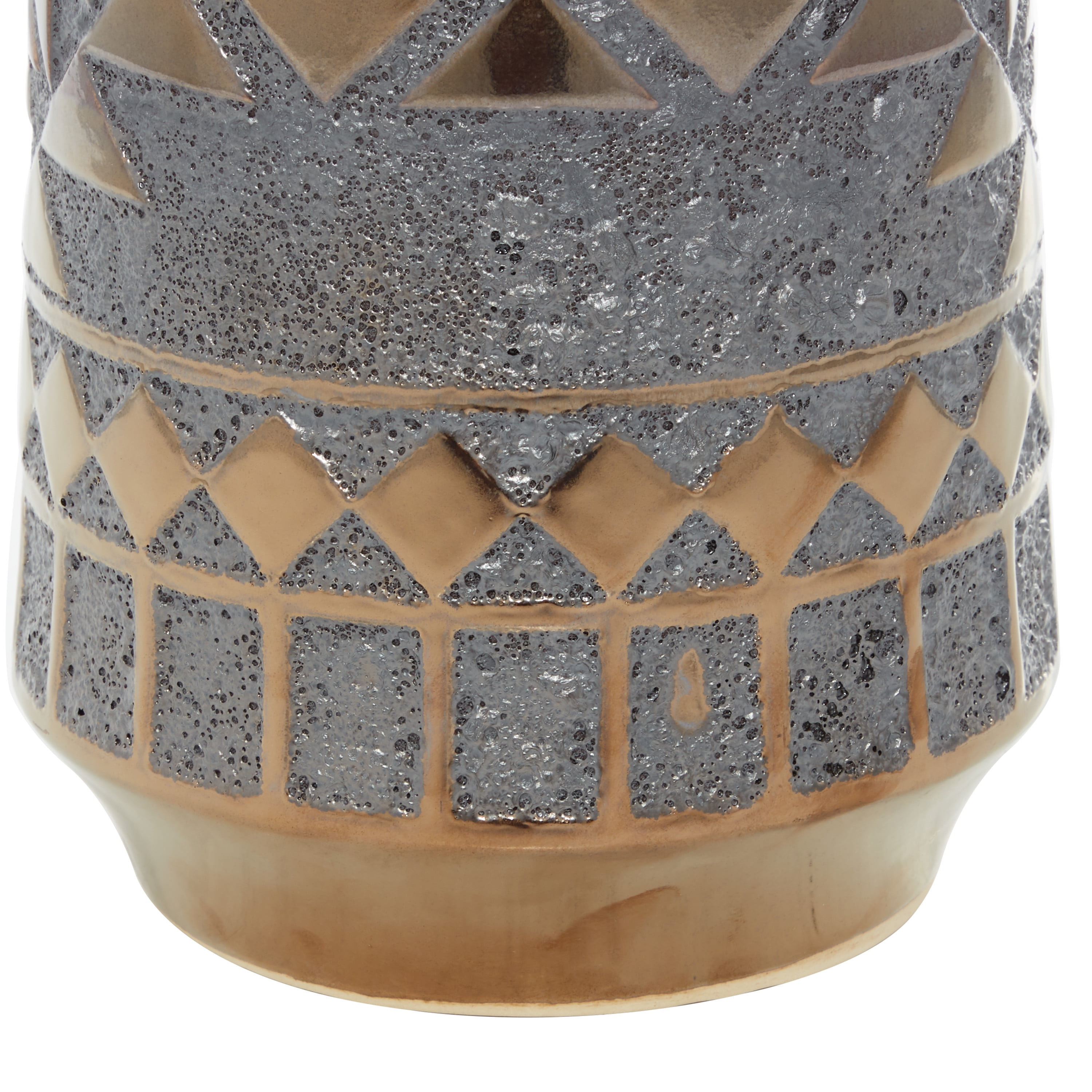 DecMode 16" Tribal Gold Porcelain Vase