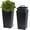 Black, variant on 22" Tall Planters Set of 2, Outdoor&Indoor Black Planter Pots, High Front Porch Planter Pots with Drainage Holes&Water Level Monitor&Inner Bucket, Automatic Watering, Black