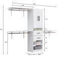 thumbnail image 4 of Sophshelter Closet Organizer System Wardrobe Storage 2 Door White Tall Cabinet Closet with 2 Drawers and Walk-in Garment Rack 96" L x 15.7" W x 70.8" H, 4 of 11