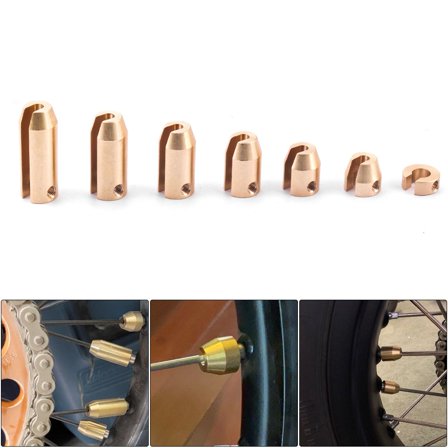 14 Pack Reusable Motorcycle Brass Wheel Spoke Balance Weights Refill Kit 7 Sizes
