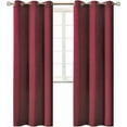 thumbnail image 3 of 2 Panels Set Thermal Insulated Window Curtain Blackout Drapes for Bedroom Kitchen Closet K68 BURGUNDY 63" Long Home Décor, 3 of 6