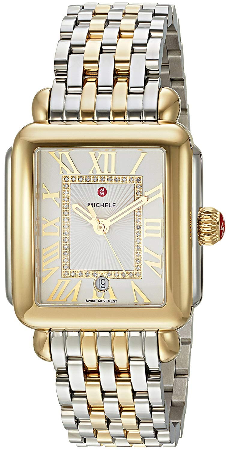 Michele Women's Deco Madison Diamond Two-Toned 33mm Watch MWW06T000147