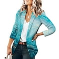 thumbnail image 1 of Vedolay Womens Tops Womens Blazer Casual Long Sleeve Open Front Business Lapel Suit Jackets with Pockets,Blue XXL, 1 of 4