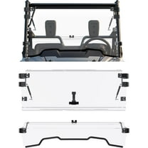 Kojem 3-in-1 Folding Windshield for 2014-2022 Honda Pioneer 700 / 700 4 Gas Spring Flip Scratch Resistant Windscreen Open Vented Closed Clear