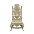 thumbnail image 2 of Benjara Ben 29 Inch Faux Leather Dining Chair, Set of 2, Ornate Carved, Gold, Beige, 2 of 5