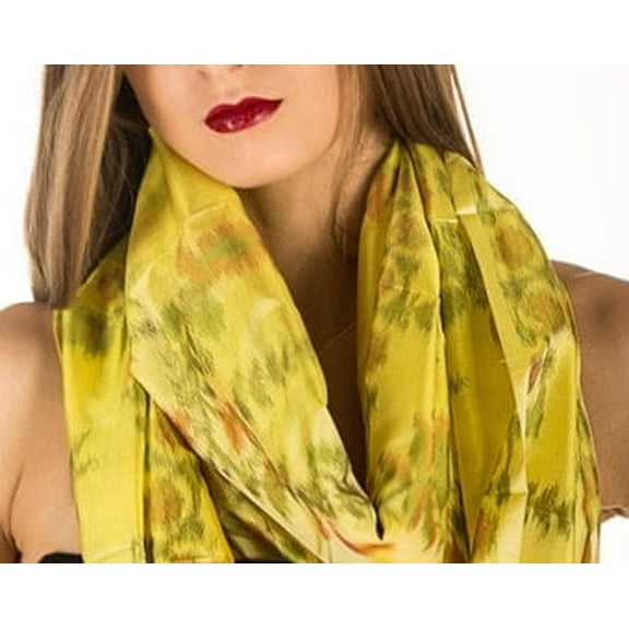 Mirayan India Exclusive Ikat Pure Silk Hand Woven Scarf with Vibrant Geometric Patterns and Soft Fringes